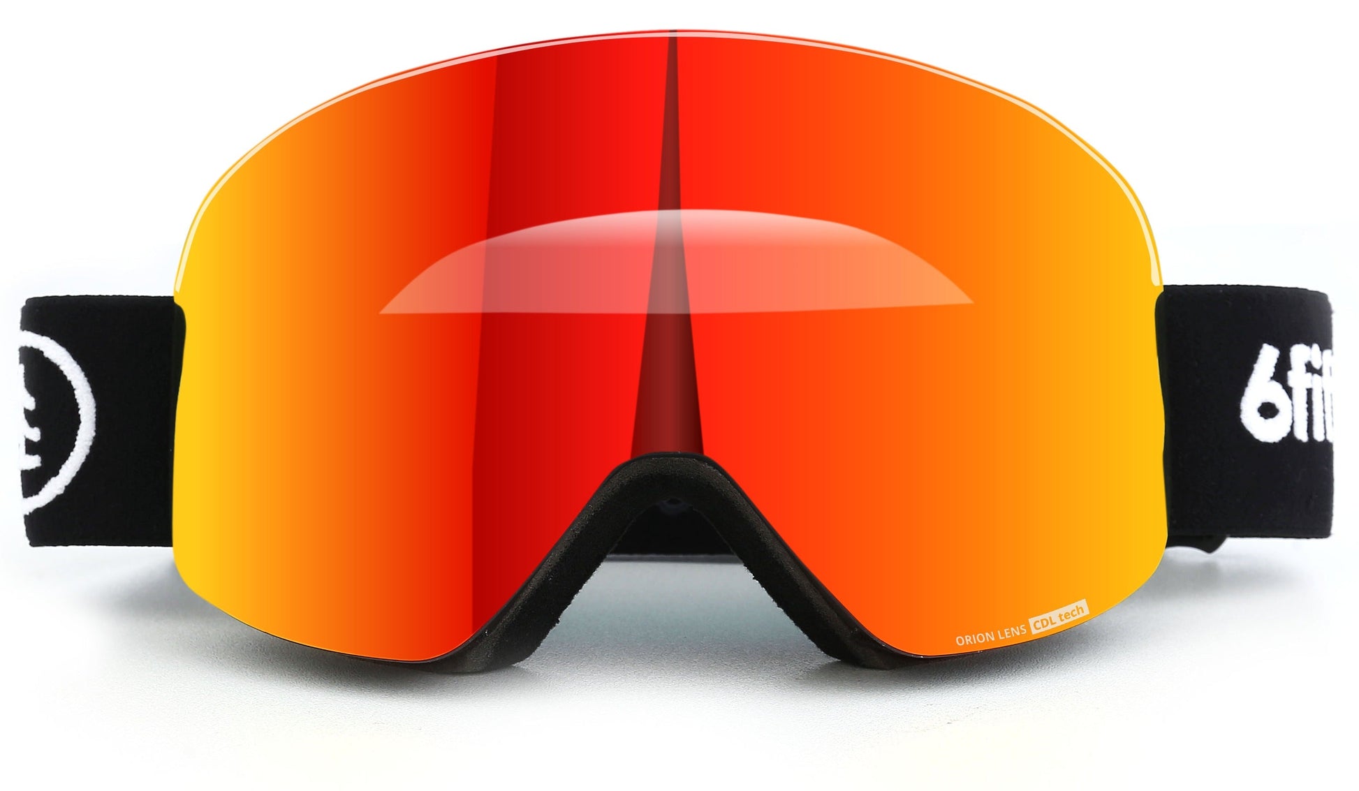 6fiftyfive frameless ski goggles for men and women - multilayer, magnetic, full REVO - FIRE RED - 6fiftyfive