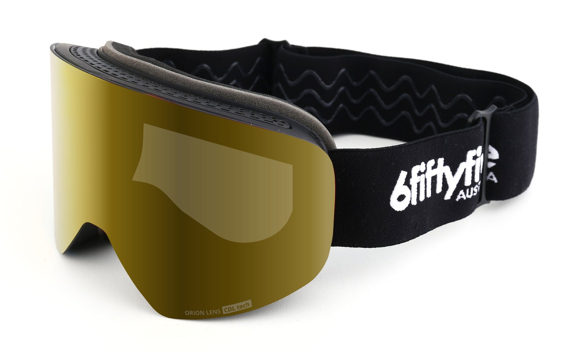 6fiftyfive frameless ski goggles for men and women - multilayer, magnetic, full REVO - GOLD - 6fiftyfive