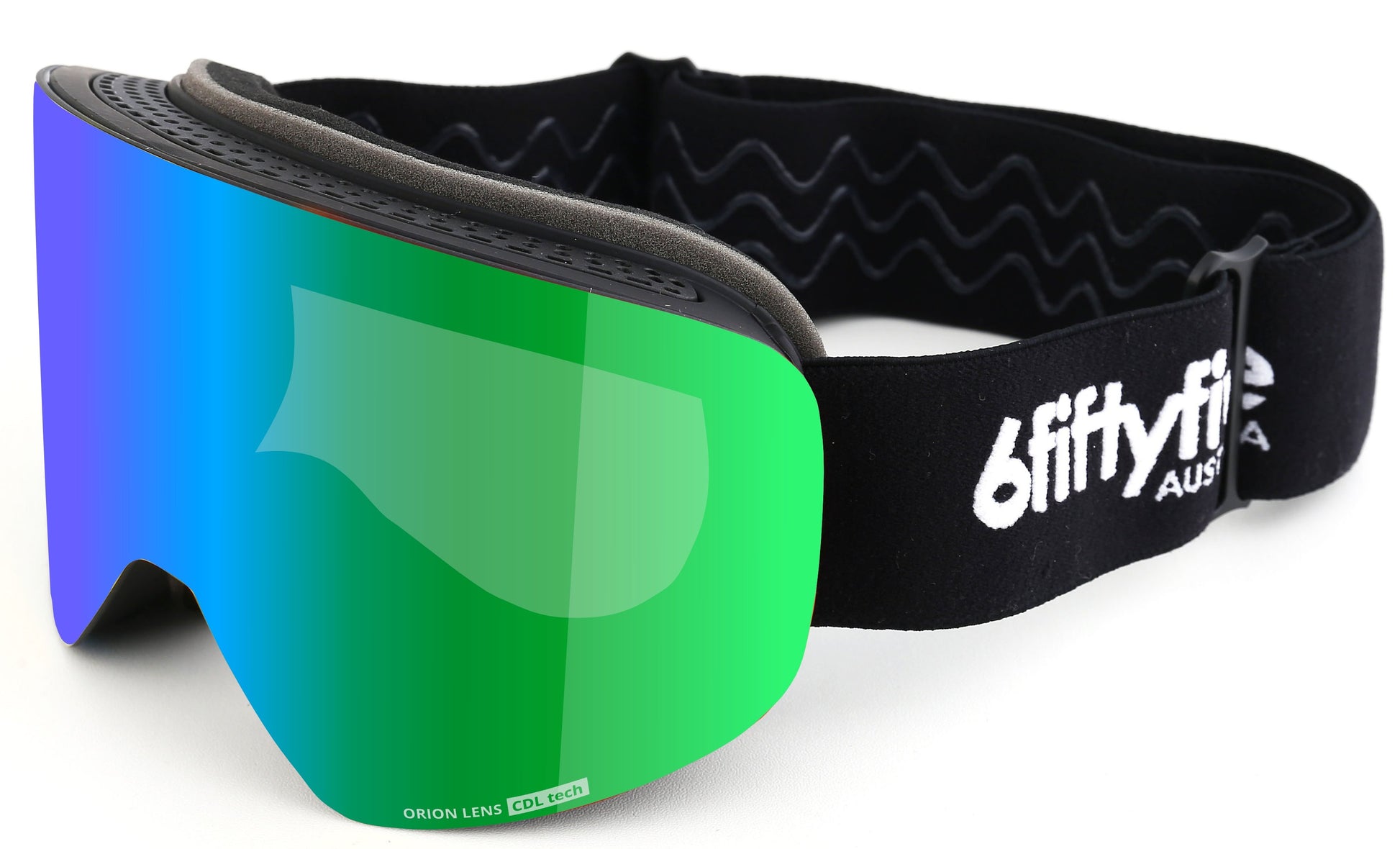 6fiftyfive | 6fiftyfive frameless ski goggles for men and women - multilayer, magnetic, full REVO - Green.