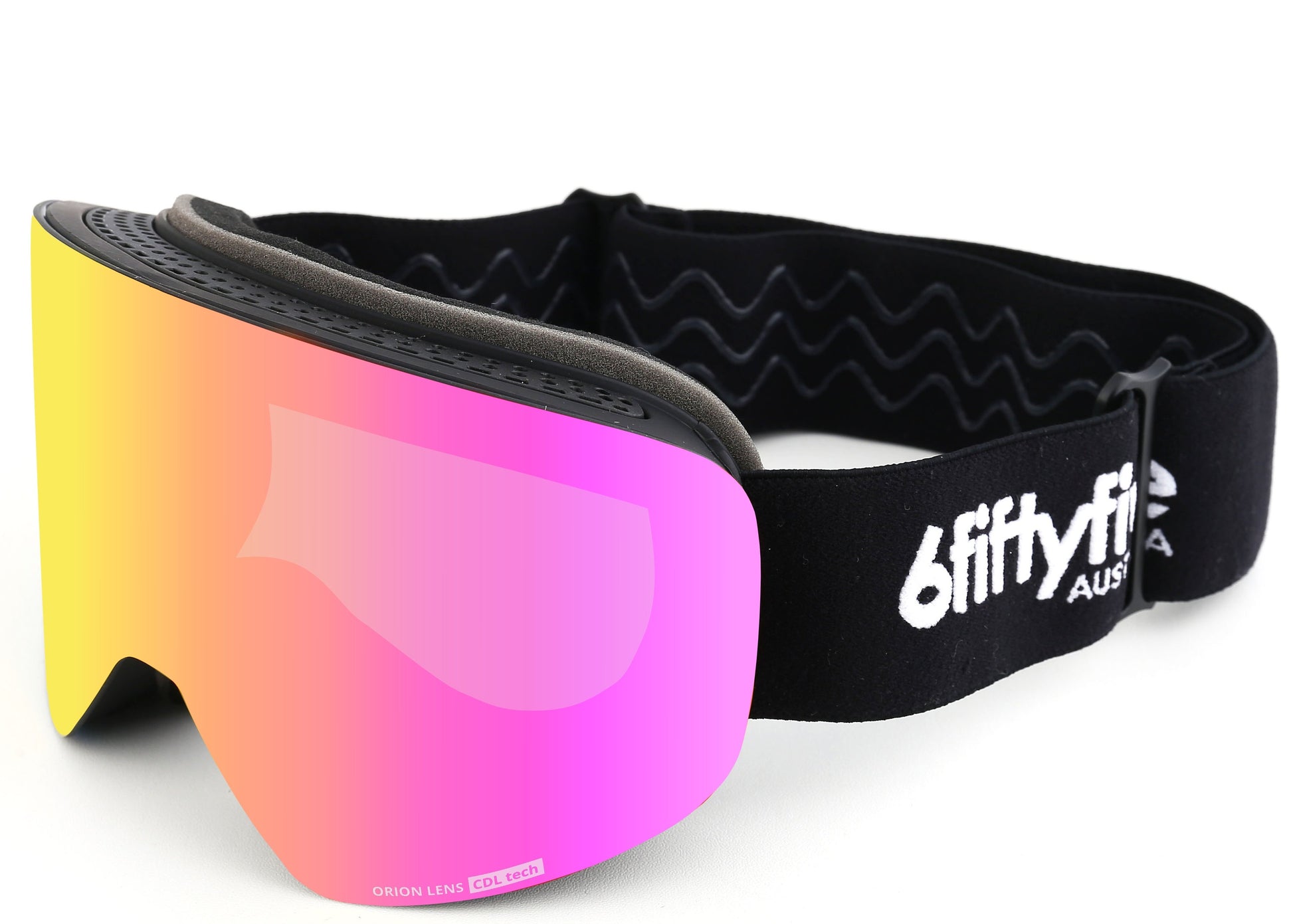 6fiftyfive Pink Unisex Orion Lens Frameless Magnetic Ski Goggles 