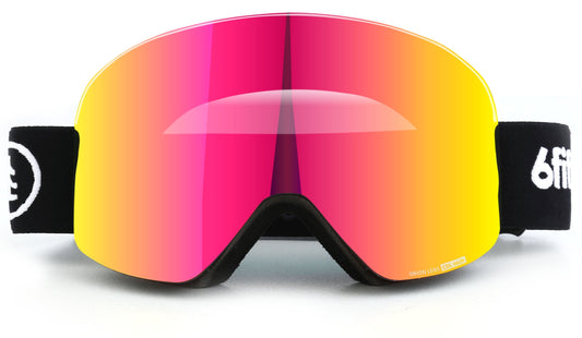 6fiftyfive Pink Unisex Orion Lens Frameless Magnetic Ski Goggles 