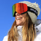 6fiftyfive | 6fiftyfive frameless ski goggles for men and women - multilayer, magnetic, full REVO - Pink.