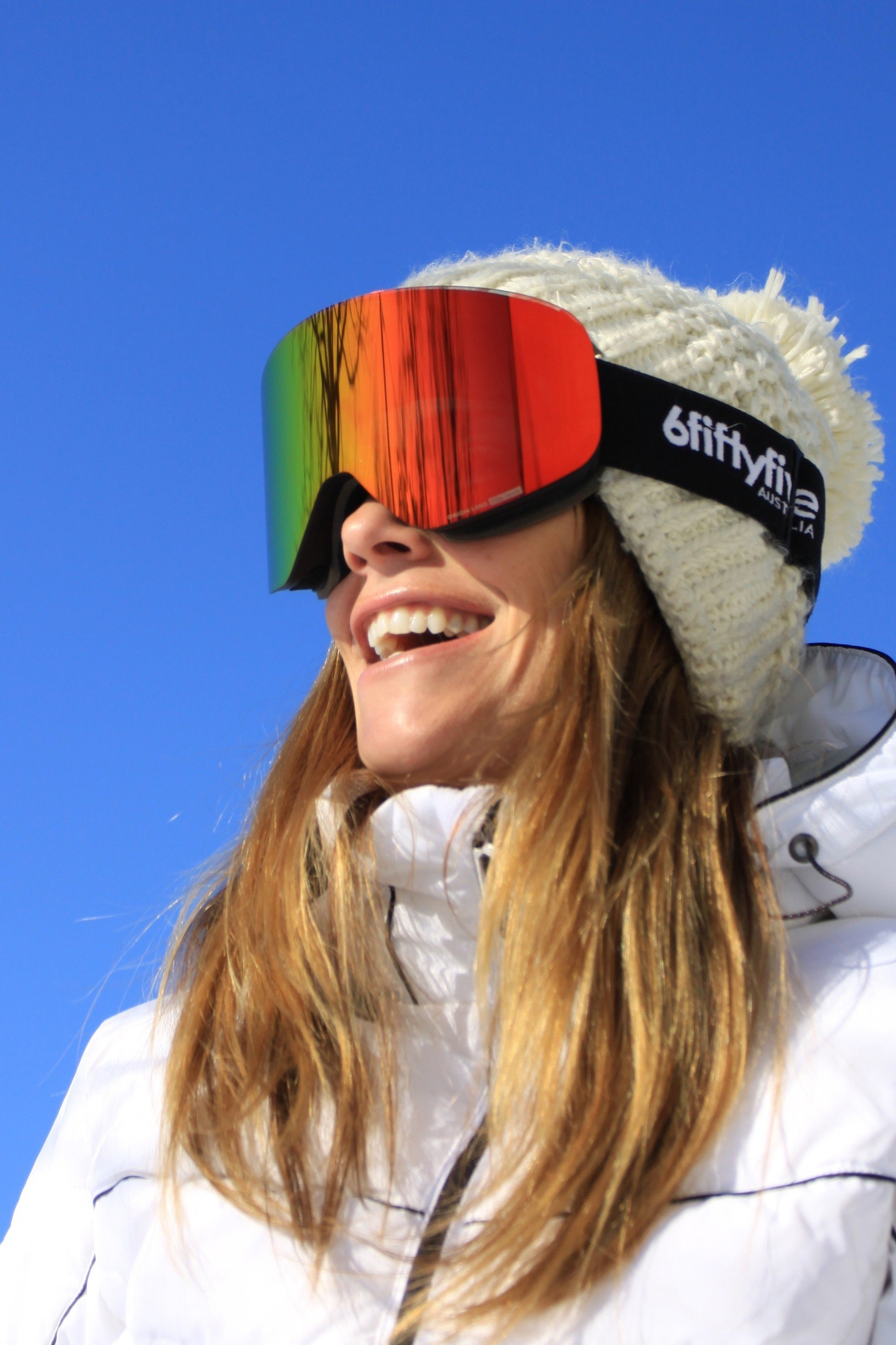 6fiftyfive | 6fiftyfive frameless ski goggles for men and women - multilayer, magnetic, full REVO - Red.