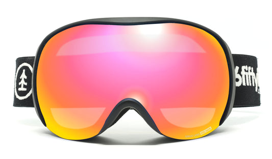 6fiftyfive - Sirius - frameless ski goggles for men and women - multilayer, Blue filter, Enhanced Contrast - full REVO - Candy Pink - 6fiftyfive