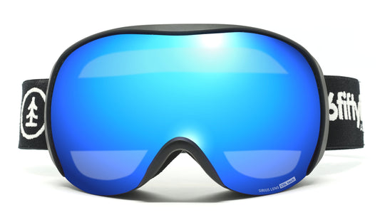 6fiftyfive - Sirius - frameless ski goggles for men and women - multilayer, Blue filter, Enhanced Contrast - full REVO - ICE BLUE - 6fiftyfive