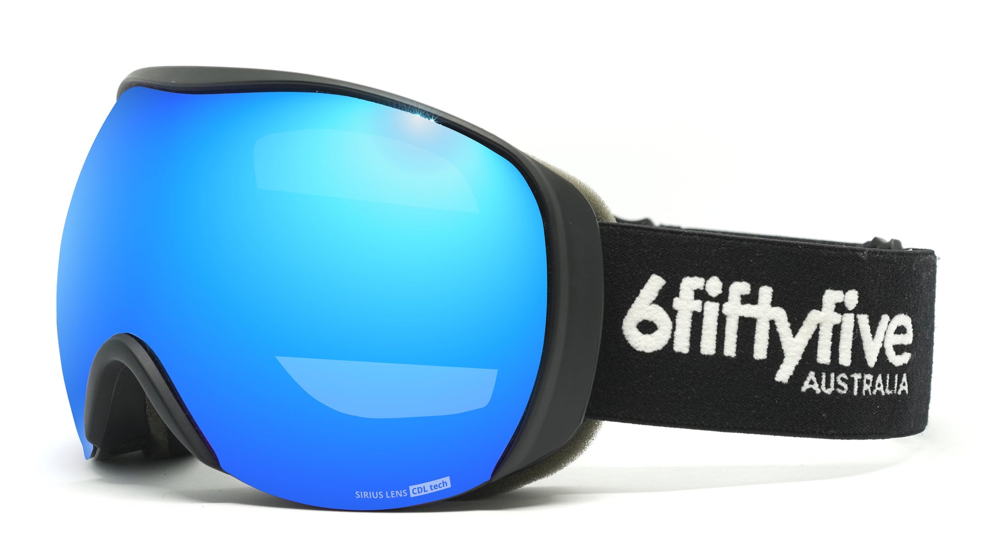 6fiftyfive - Sirius - frameless ski goggles for men and women - multilayer, Blue filter, Enhanced Contrast - full REVO - ICE BLUE - 6fiftyfive