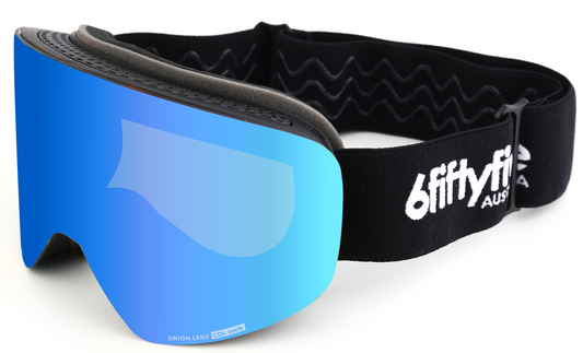 6fiftyfive Orion Ice Blue Lens Ski Goggles: Frameless, Magnetic, Anti-Fog