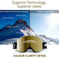 6fiftyfive frameless ski goggles for men and women - multilayer, magnetic, full REVO - GOLD - 6fiftyfive
