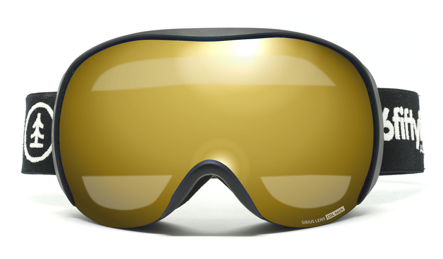 6fiftyfive - Sirius - frameless ski goggles for men and women - multilayer, Blue filter, Enhanced Contrast - full REVO - GOLD - 6fiftyfive